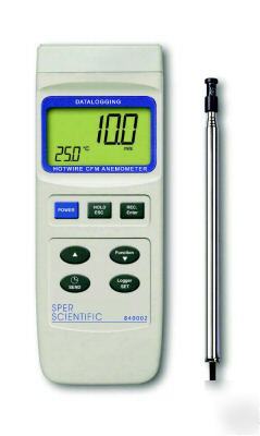 Sper scientific hot wire cfm anemometer and datalogger