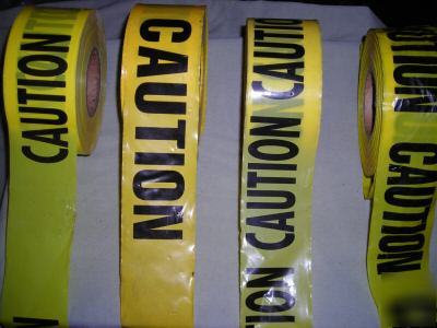 4 - yellow caution barricade tape