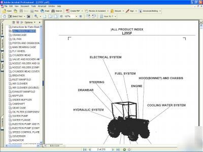 Kubota L295F 2X 4 tractor parts manual