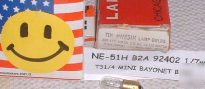 Ne-51H NE51H B2A neon short indicator test lamp bulb /2