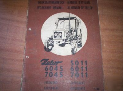 Zetor 5011 to 7045 tractor workshop manual supplement