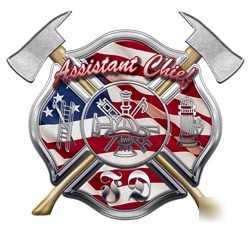 Firefighter asst chief decal reflective 4