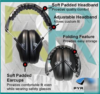 Pyramex PM5010 folding ear muffs nrr 34 earmuffs