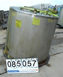 Used: mix tank, 525 gallon, 304 stainless steel, vertic