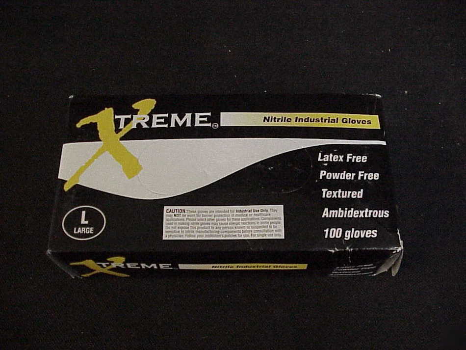 100 xtreme nitrile industrial latex heavy duty gloves l