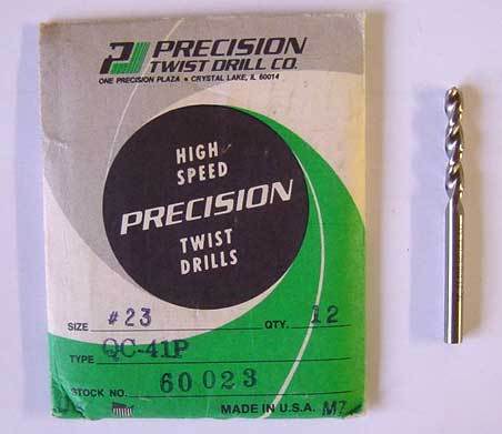 12PCS. precision twist parabolic stub drills #23