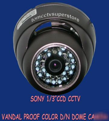 Cctv sony 1/3 ccd d/n vandalproof color dome camera