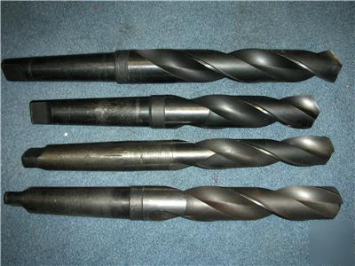 Machinist lot large #4TAPER shank drills 4 pcs usa made