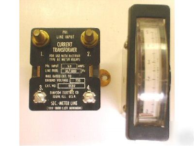 Simpson 5 a ac current meter w/current xsfmr