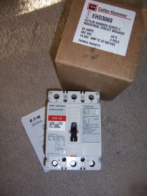 Cutler-hammer EHD3060 3 pole circuit breaker 60 amps