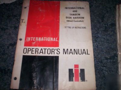 Case ih 480 tandem disk harrow operators setup manual 