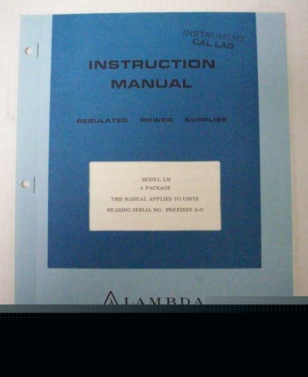 Lambda model lm instruction manual - $5 shipping 