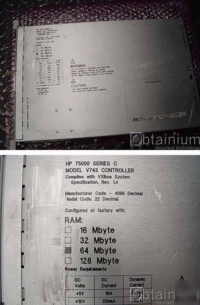 Hp E1498A vxi 75000 series c model V743 controller 64MB