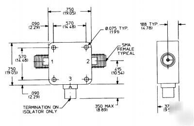 Isolator m/a-com 4 to 8 ghz C650T sma broadband