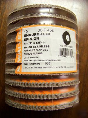 10 - walter sanding flap disc 80 grit stainless steel