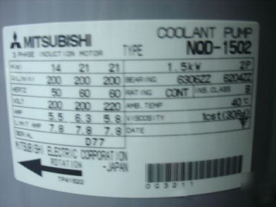 New mitsubishi high volume cnc coolant pump--52 g/min