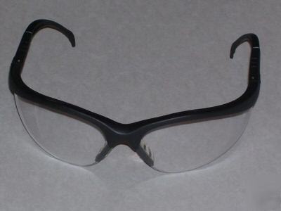 Crews klondike safety glasses clear lens - black frame 