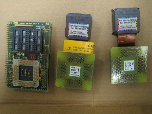 Hp 64749 emulator for MC68332 mcu, w/adaptors & leads