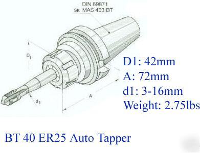 New zurn bt 40 auto tapper tool holder