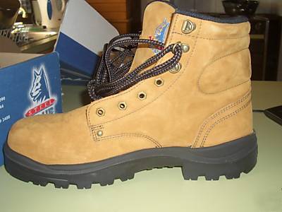 Nib b steel blue lace up safety boots - size 11