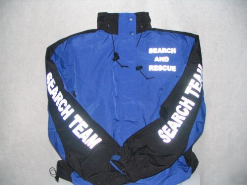 Reflective search and rescue jacket, 3 system, blue, 2X