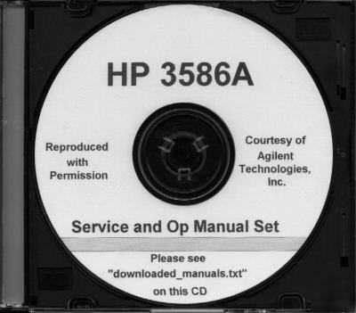 Agilent hp 3586A 3586B 3586C operation manual + 3 more 