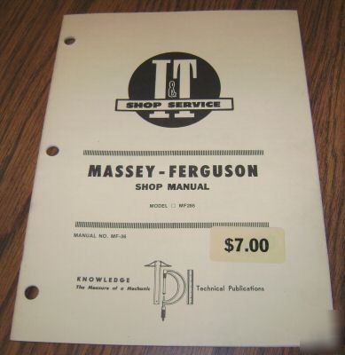 Massey ferguson MF285 tractor i&t shop service manual