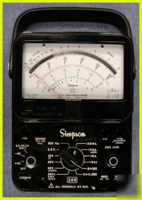 Simpson 260 volt ohm milliammeter series 8 meter xlnt