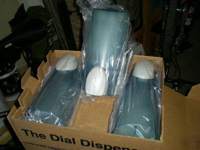 Six pack of dial wall mounted soap dispensers