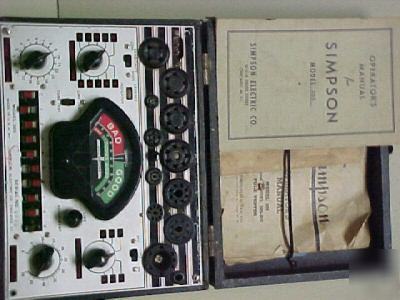 Vintage simpson tube tester model 305 with manuals 