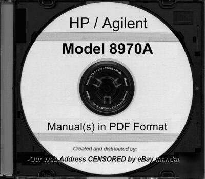 Agilent hp 8970A service and operation manual HP8970A