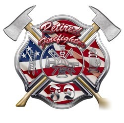 Firefighter retired decal reflective 4