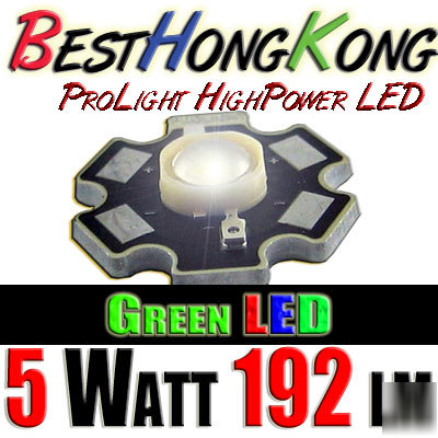 High power led set of 1000 prolight 5W green 192 lumen