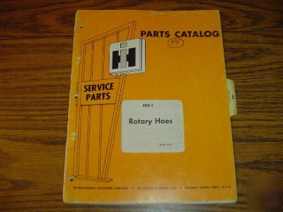 Ih 3, 4 & 300 series rotary hoe parts catalog manual