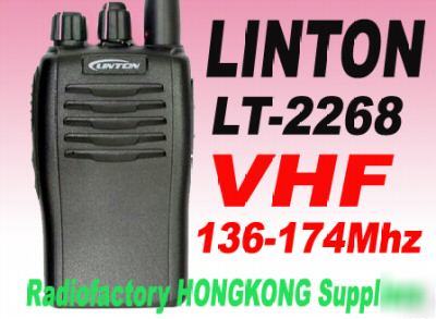 Linton lt-2268 136-174MHZ vhf 2WAY radio + prog.cable 
