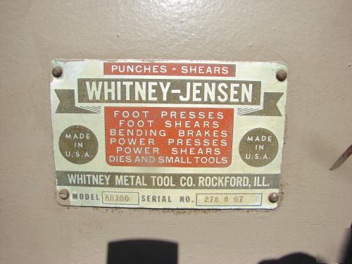 Roper whitney jensen pexto 10 ton punch press machine