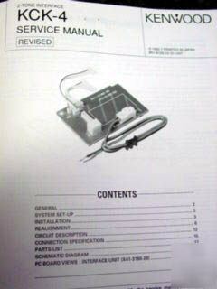 Service manual, kenwood, kck-4, 2-tone interface