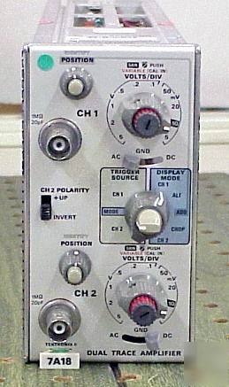 Tektronix tek 7A18 dual-trace amplifier plug-in