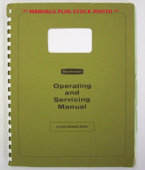 Beckman 3000 series operating manual - $5 shipping 