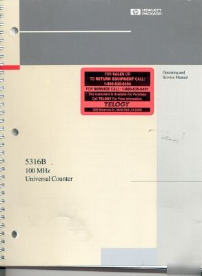 Hp agilient 5316B operating & service manual