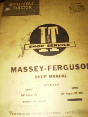 Massey-ferguson MF85, MF88, MF90 tractors i&t shop man