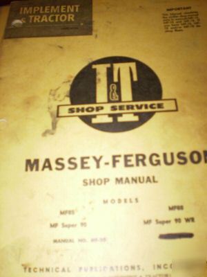 Massey-ferguson MF85, MF88, MF90 tractors i&t shop man