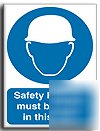 Safety helmets worn sign-s. rigid-200X250MM(ma-051-re)