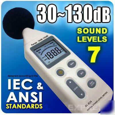 Sound noise level meter 30-130 db w/case + free battery