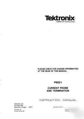 Tek tektronix P6021 operation & service manual
