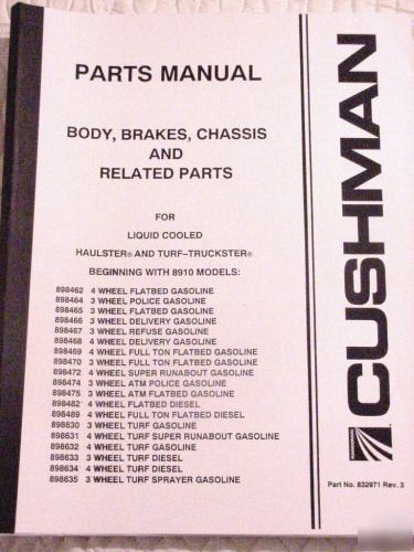 #2 cushman haulster & truckster parts manual mint 