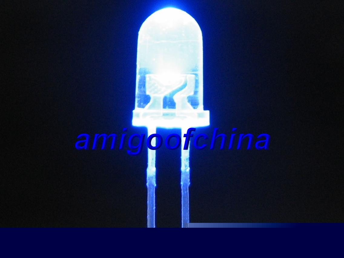 20X 5MM blue 5000 mcd led bulb light free resistors