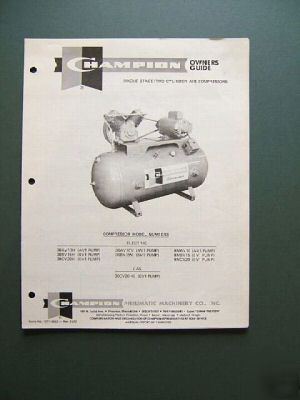 Champion single stage/2 cyl compressors owner's guide