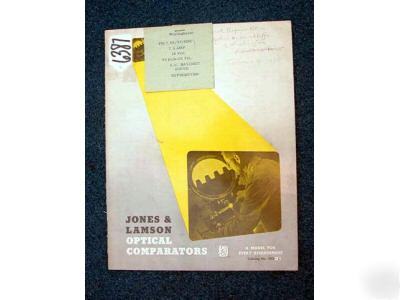 Jones & lamson optical comparators sales catalog