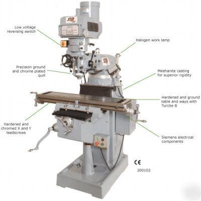 New star vertical milling machine 9 x 42 R8 spindle